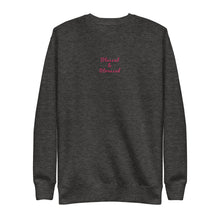 Load image into Gallery viewer, Signature Blessed and Stressed Embroidered Fleece Pullover