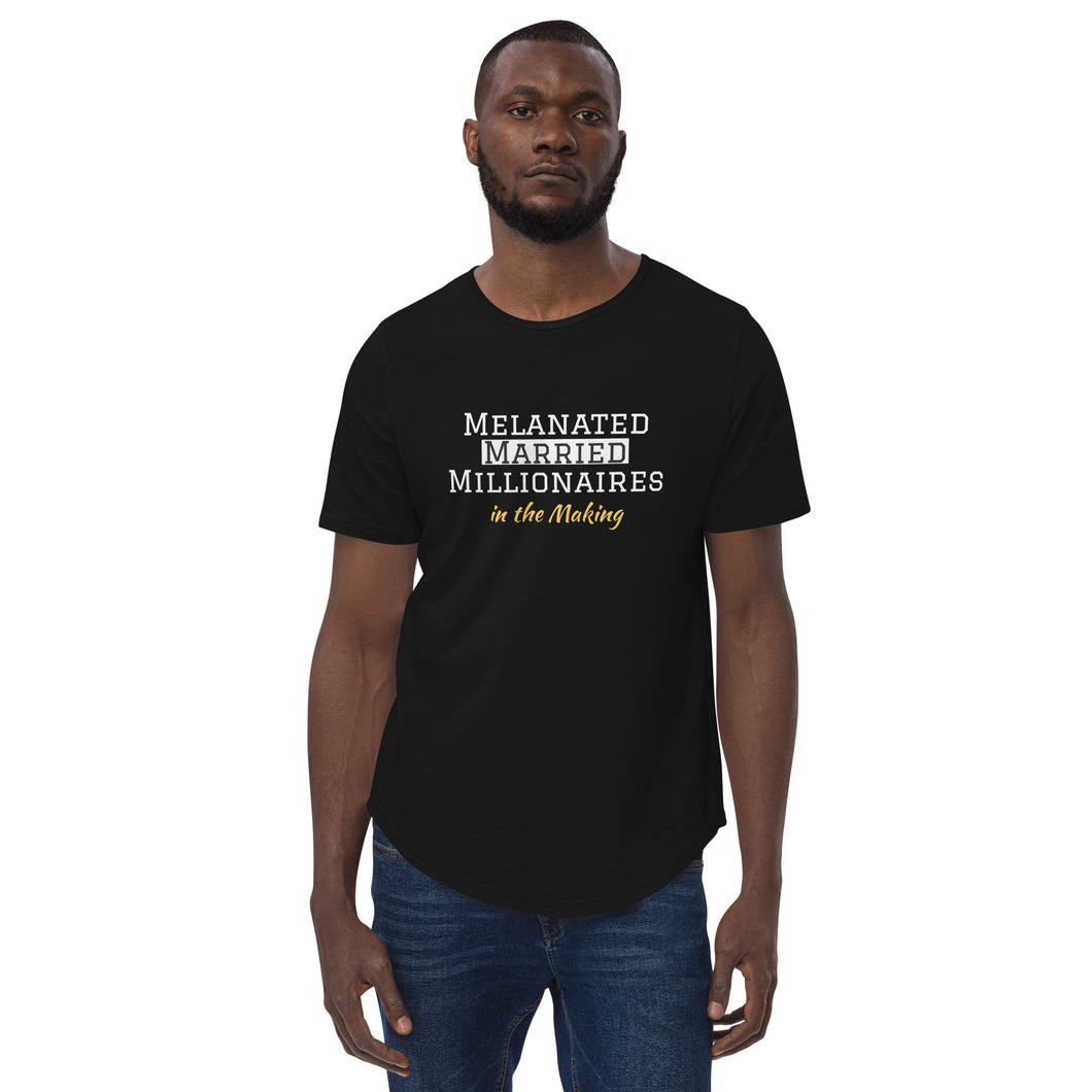 Melanated Married Millionaires Manifesting Men's Curved Hem T-Shirt