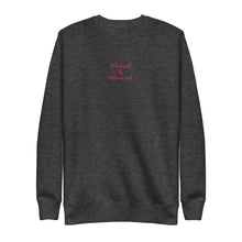 Load image into Gallery viewer, Signature Blessed and Stressed Embroidered Fleece Pullover
